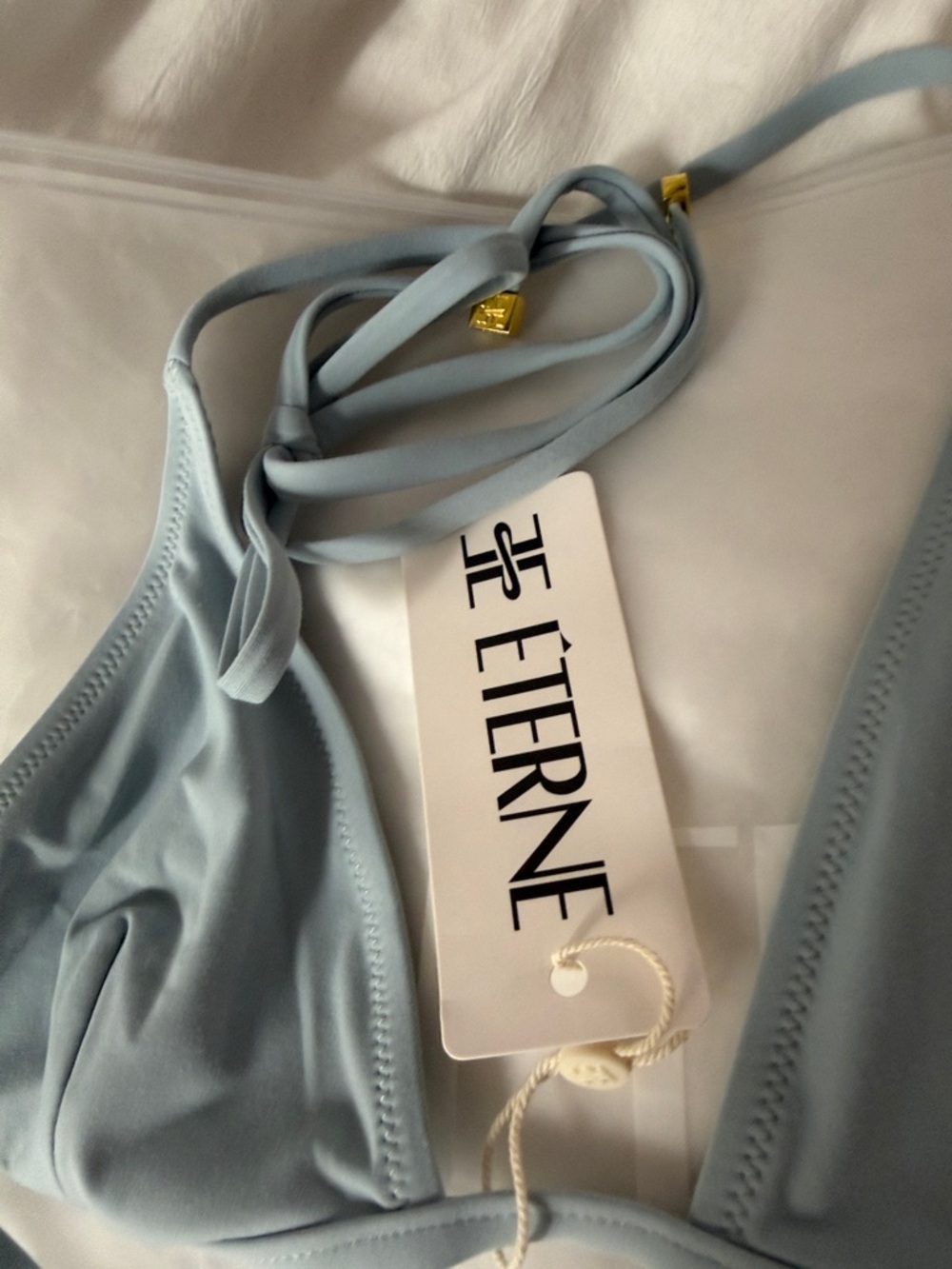 Eterne Powder Blue Triangle String Bikini - Picture 5 of 6